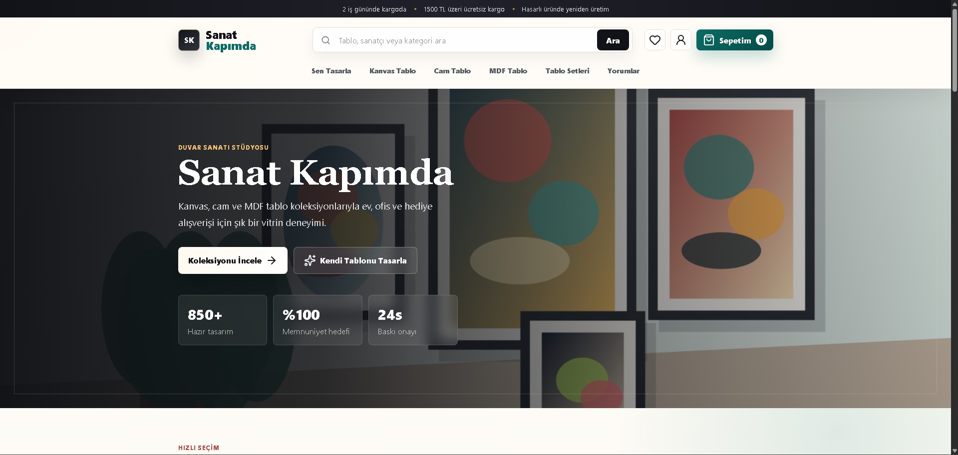 E-ticaret web sitesi örneği