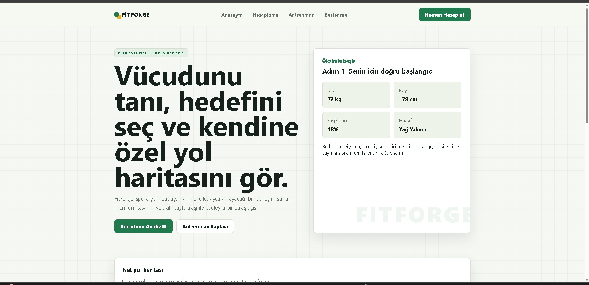 Spor salonu web sitesi örneği